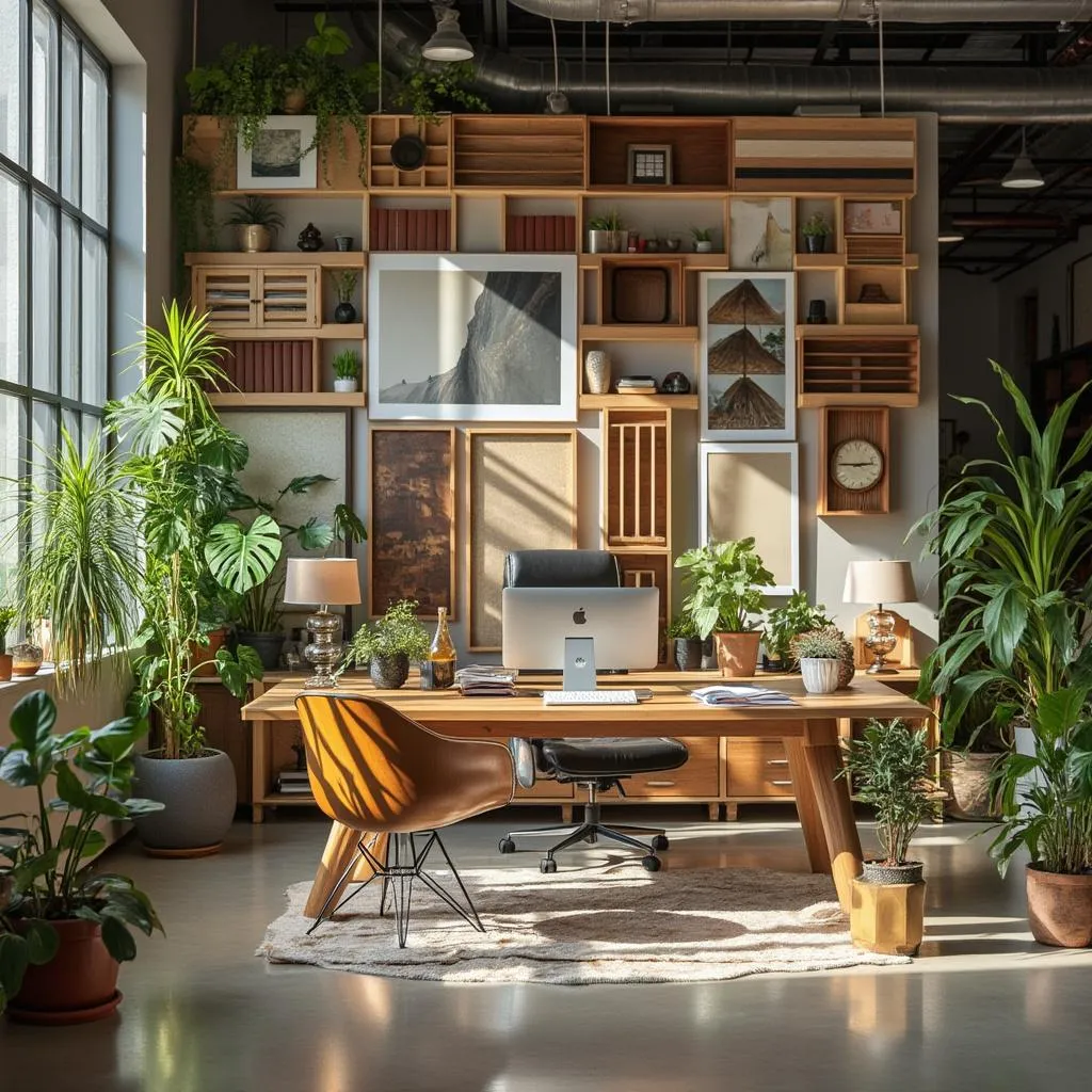 Detalle de espacio de trabajo creativo
